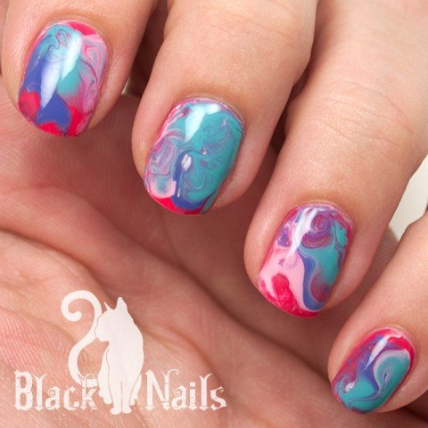 Easy Dry Marble Effect Nail Art