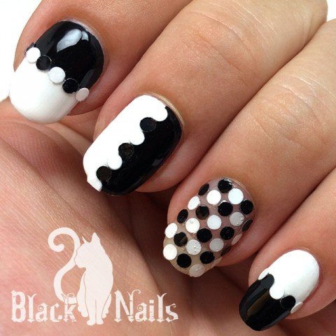 Salon Perfect Spot On Black and White Nails 
