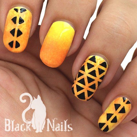 Nail Mail Geo Candy Corn Triangles