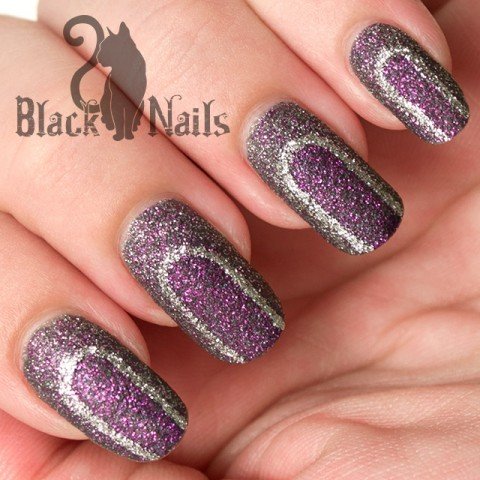 Purple & Grey Zoya Pixie Dust Nail Art