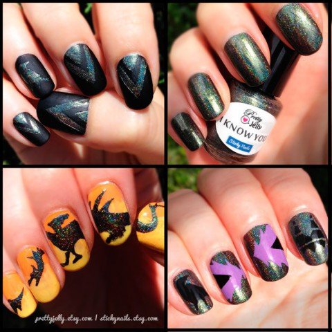 Sticky Nails I Know You Polish & Stencil Set Examples