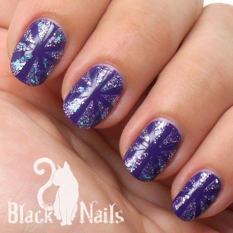 Sticky Nails Radiant Purple Glitter Nail Art No Topcoat