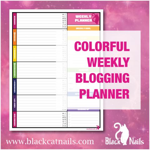 Colorful Weekly Blogging Planner