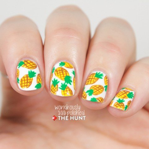 Pineapple Nail Art by Wondrously Polished